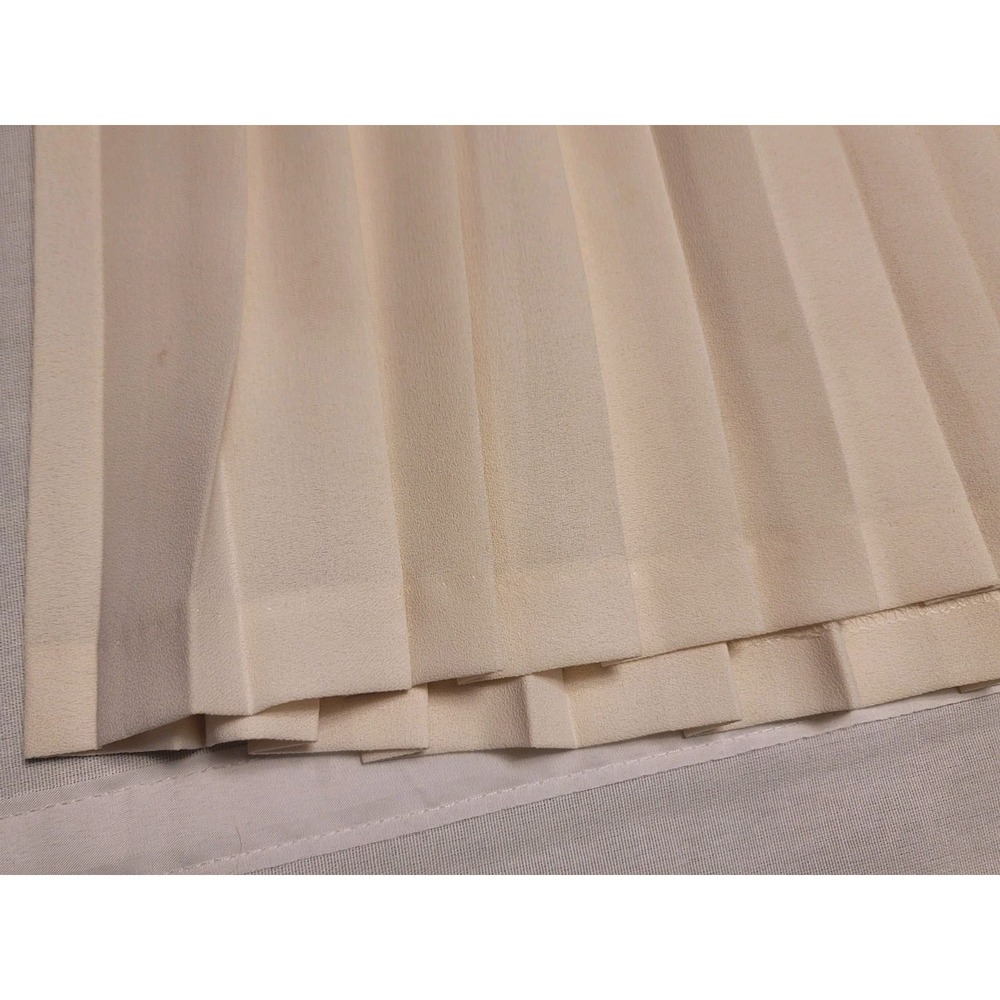 Vintage 90s Esprit Essentials Pleated Mini Skirt Ivory Cream Women's Medium - Picture 5 of 12